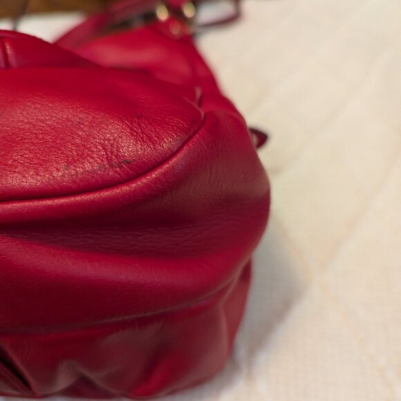 Coach Campbell Leather Hobo Bag Red F24686 - Picture 8 of 14